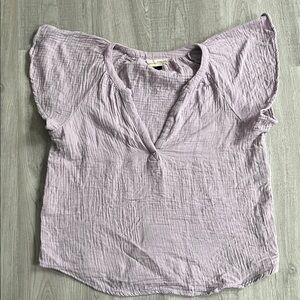 Universal Thread Lilac Short Sleeve V-Neck Textured Blouse